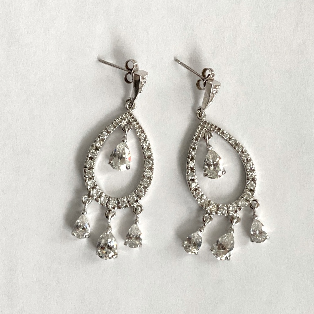 Glam Teardrop Earrings in Sterling Silver